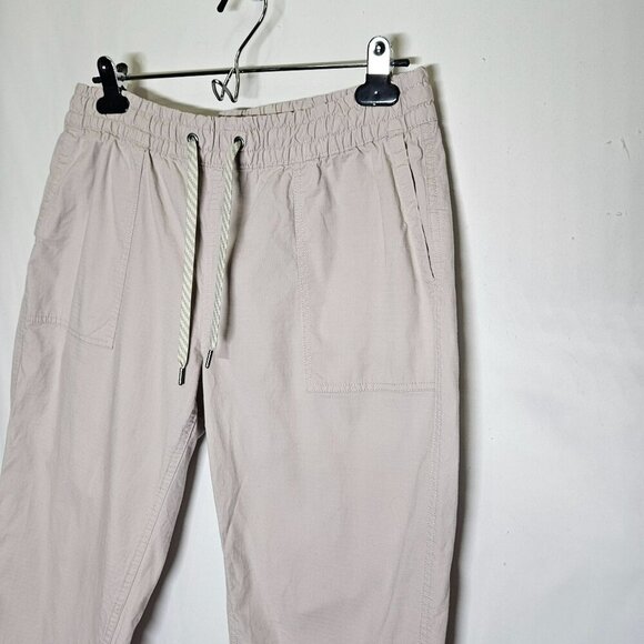 Vuori Womens Rip Stop Organic Cotton Elastic Waist Pants M Beige Cuffed Hem Gorp - Picture 6 of 11
